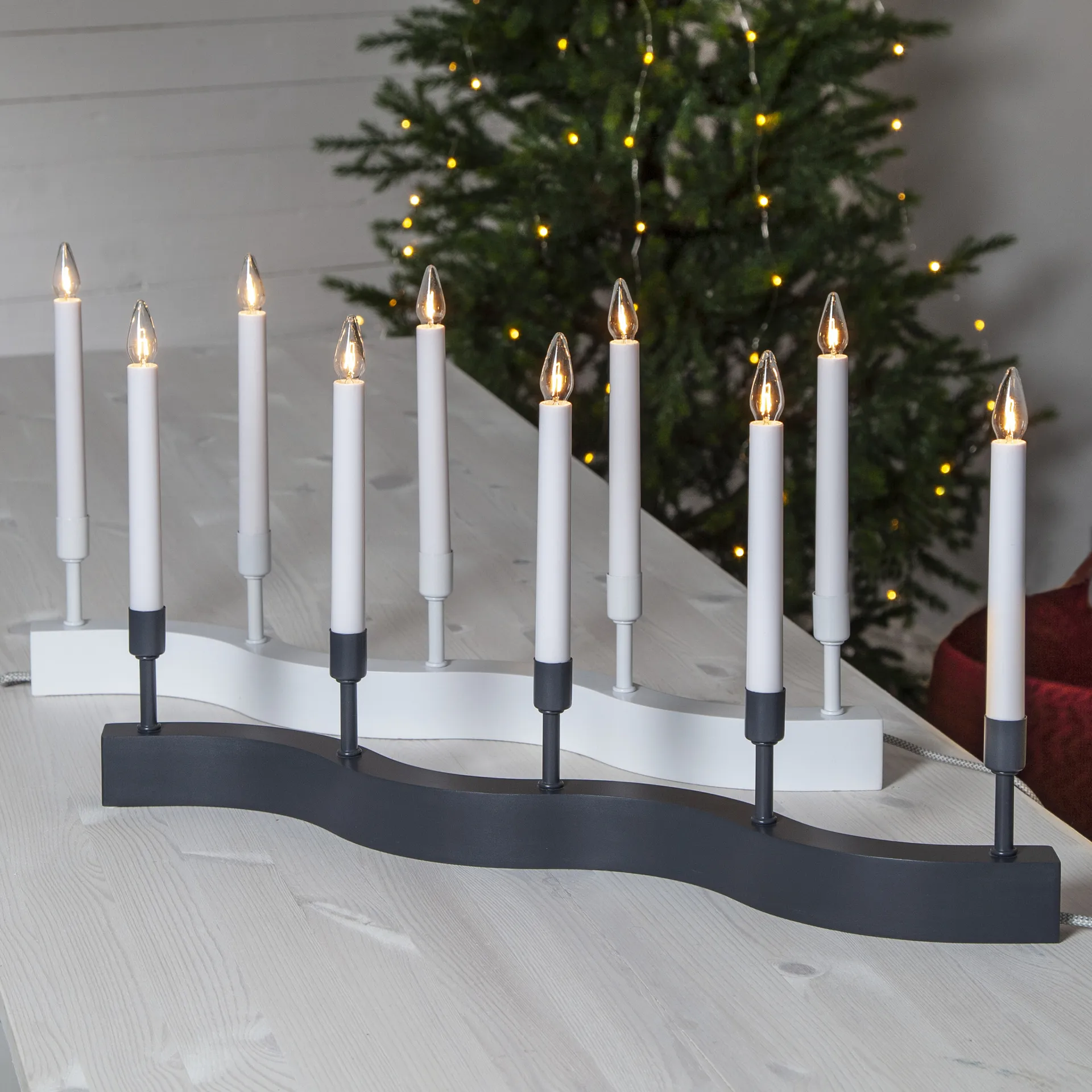 Flow Adventskerzenhalter, Grau Star Trading