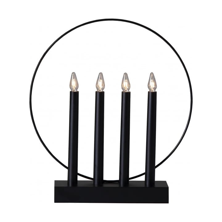 Glossy Ring ljusstake35 cm, Svart Star Trading