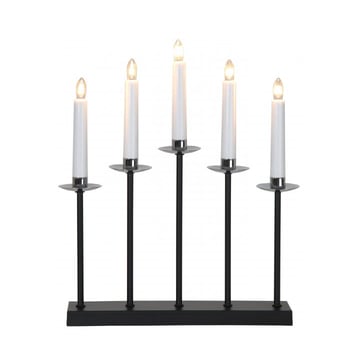 Star Trading Greta 5 metalljusstake silverbricka 37 cm Svart