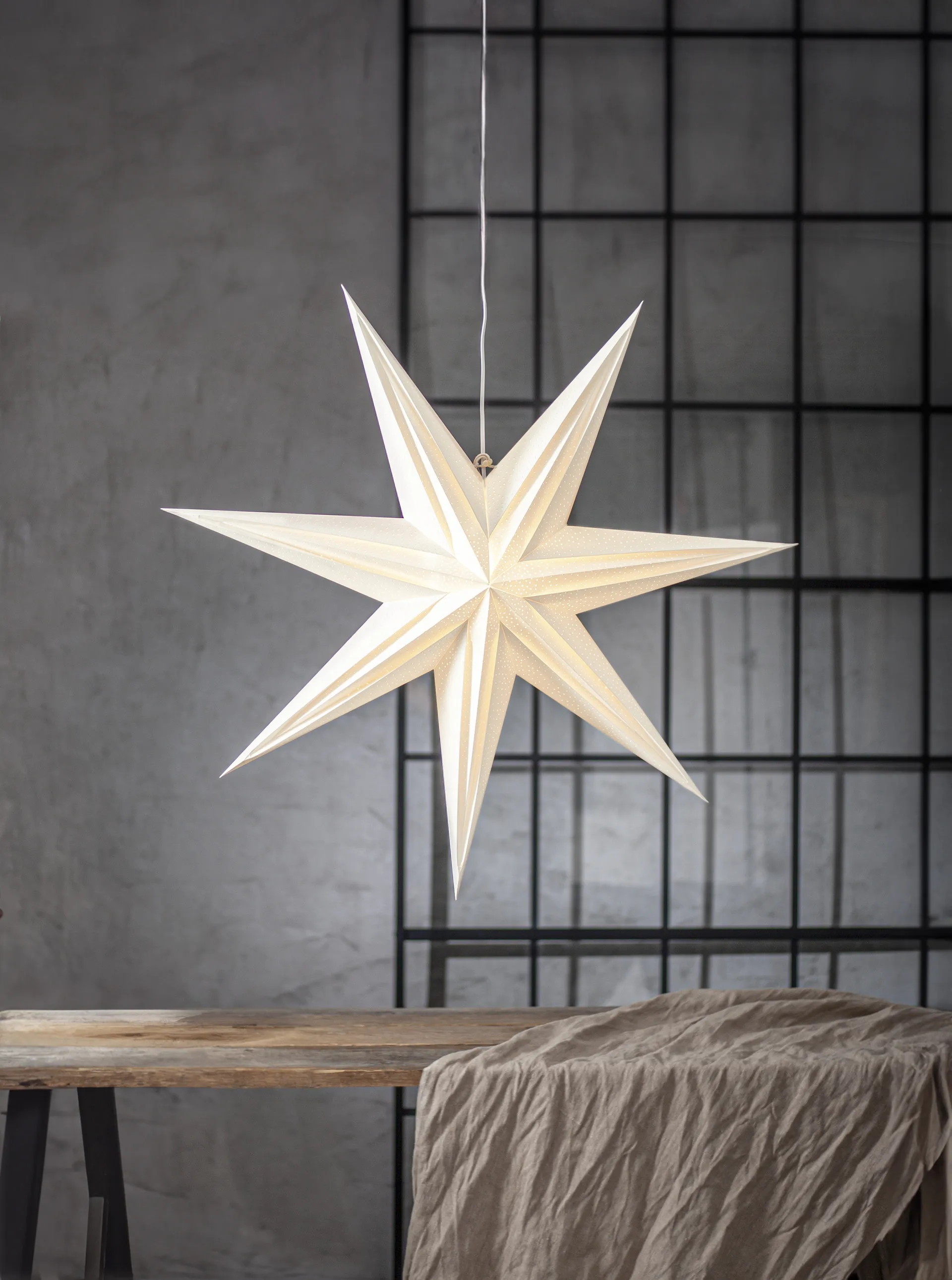 Holly pappersstjärna 75 cm, Vit Star Trading