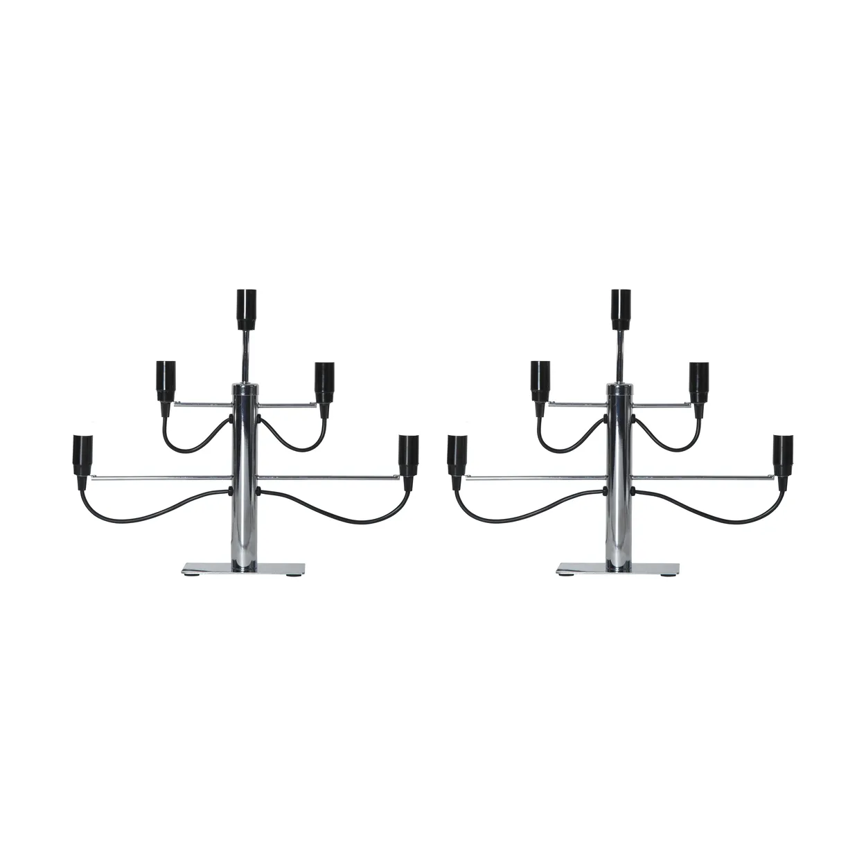 Star Trading Milano 5 candlestick 46 cm 2-pack - Chrome
