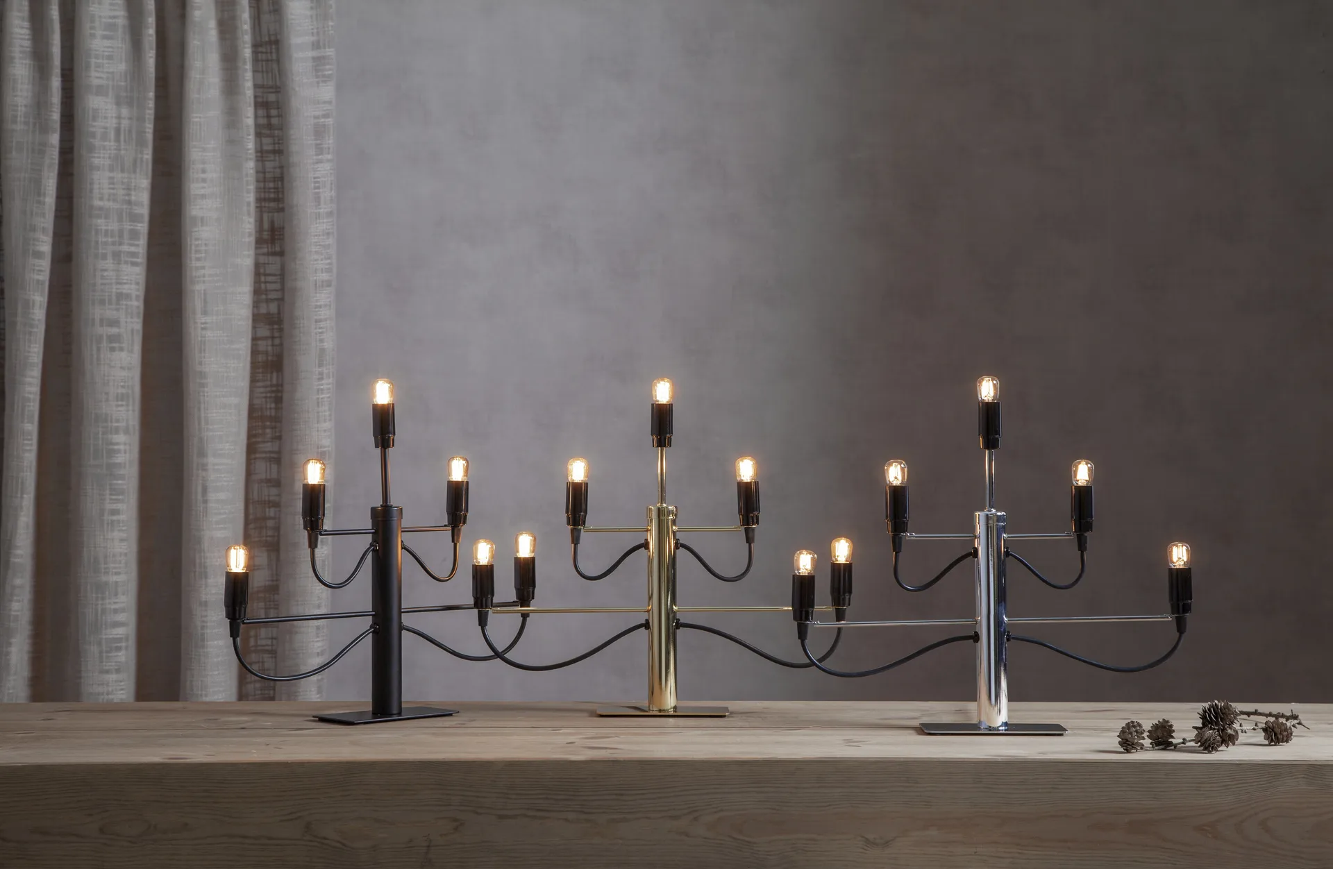 Milano 5 candlestick 46 cm 2-pack - Chrome Star Trading