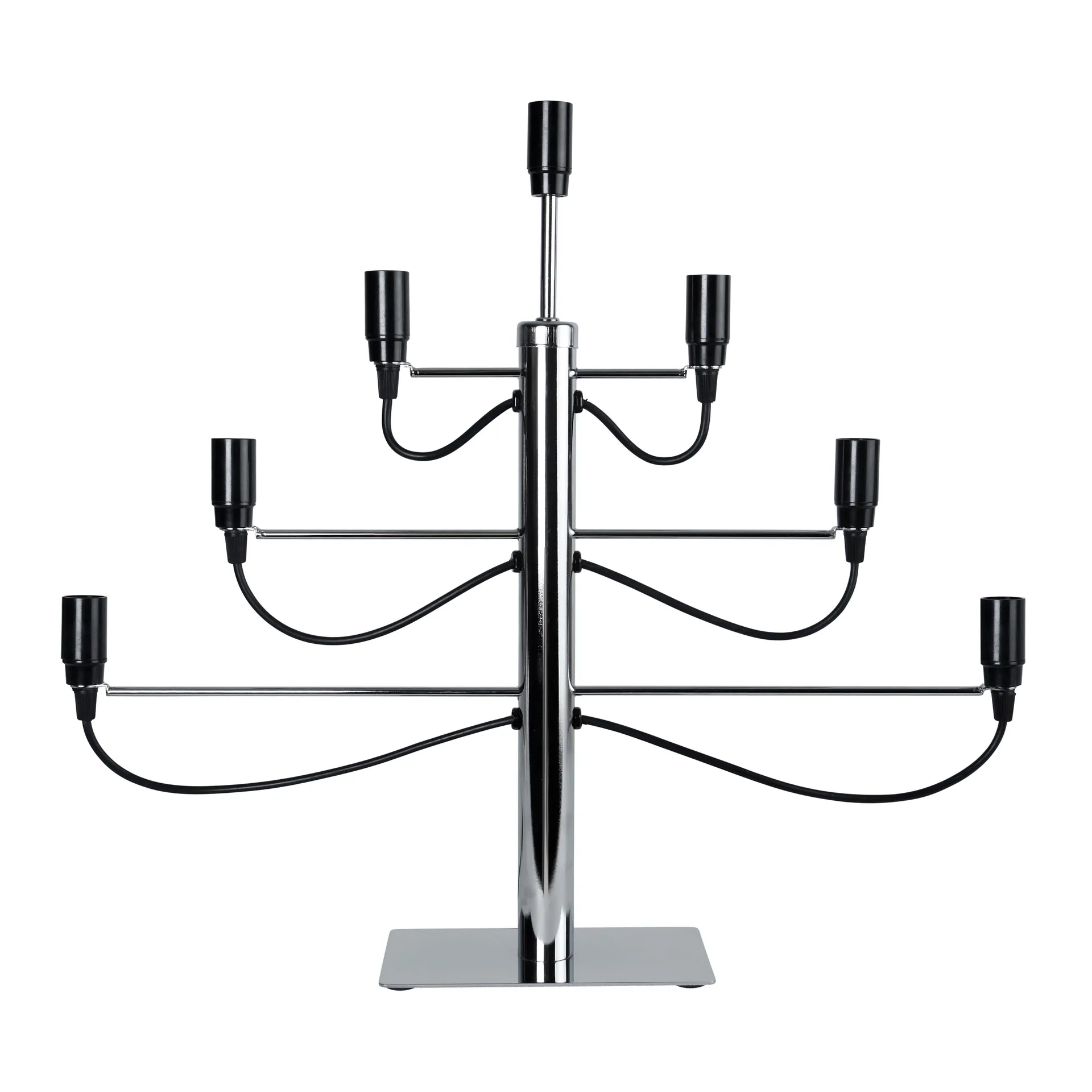 Milano electric candle holder, chrome Star Trading