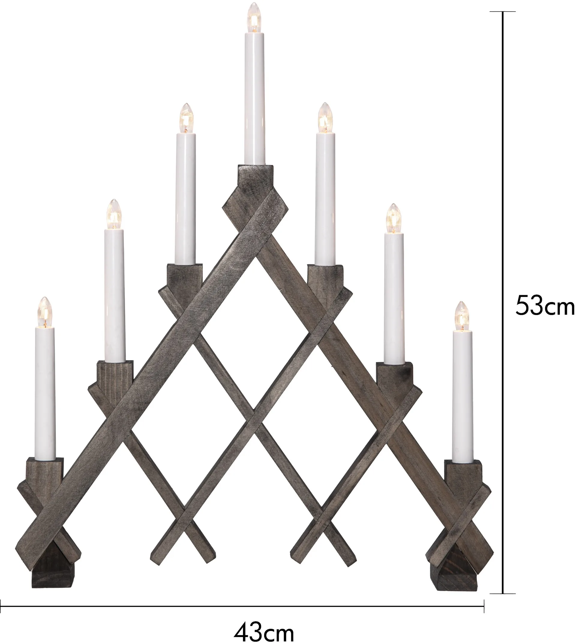 Rut 7 träljusstake 43 cm, Brun Star Trading