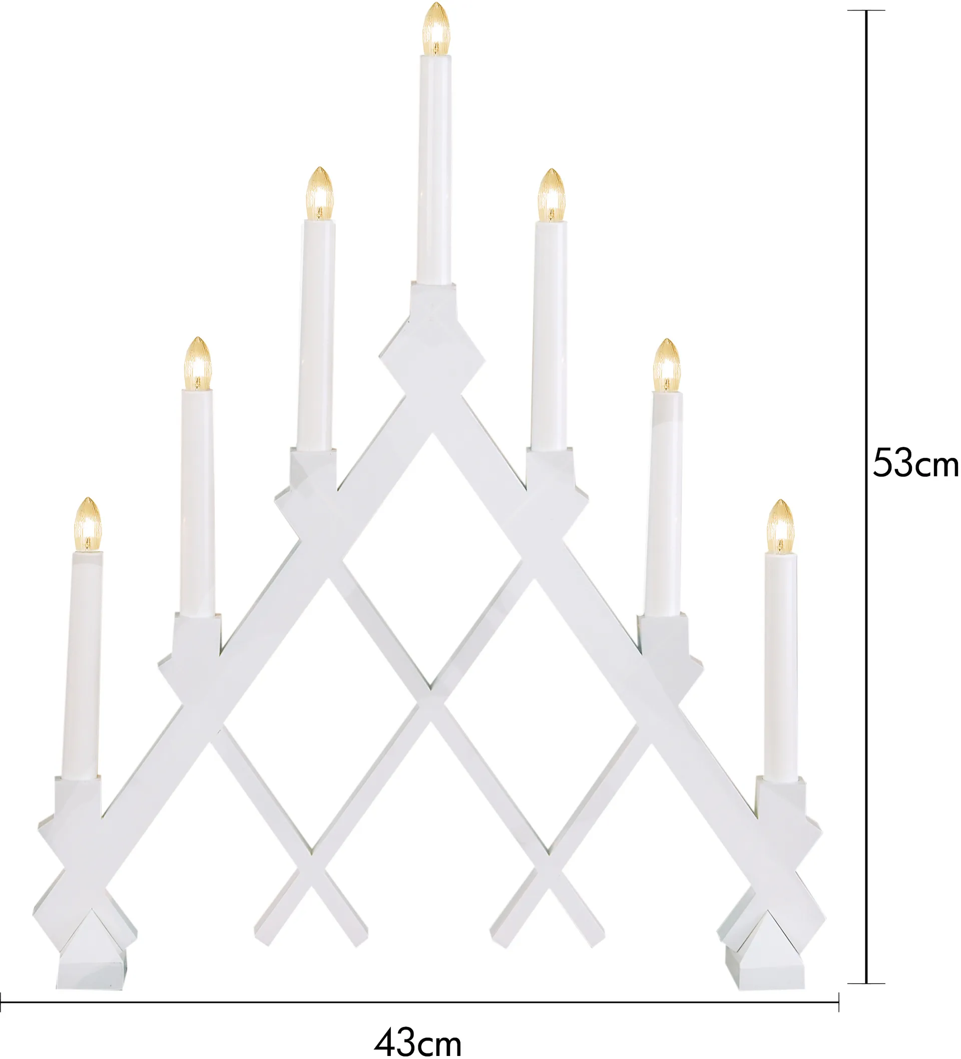 Rut 7 träljusstake 43 cm, Vit Star Trading