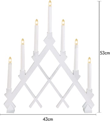 Rut 7 träljusstake 43 cm - Vit - Star Trading