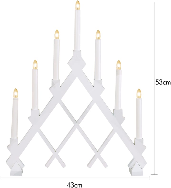 Rut 7 träljusstake 43 cm, Vit Star Trading