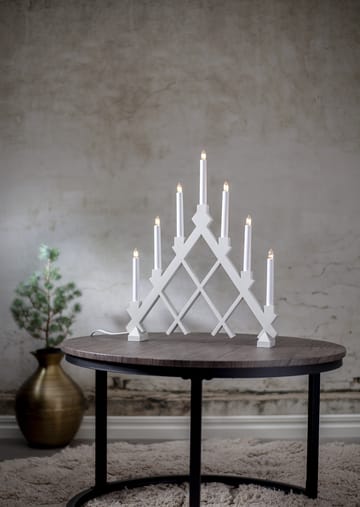 Rut 7 träljusstake 43 cm - Vit - Star Trading