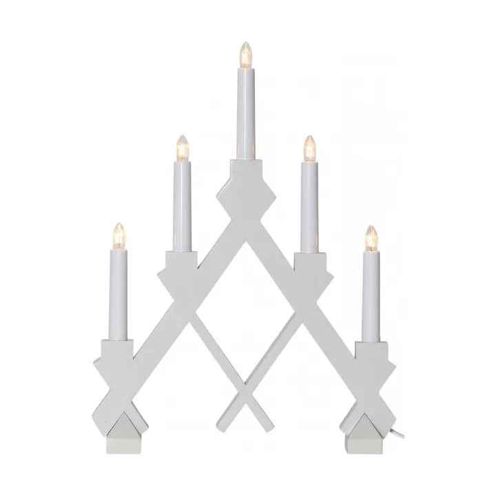 Rut ljusstake 30 cm, Vit Star Trading