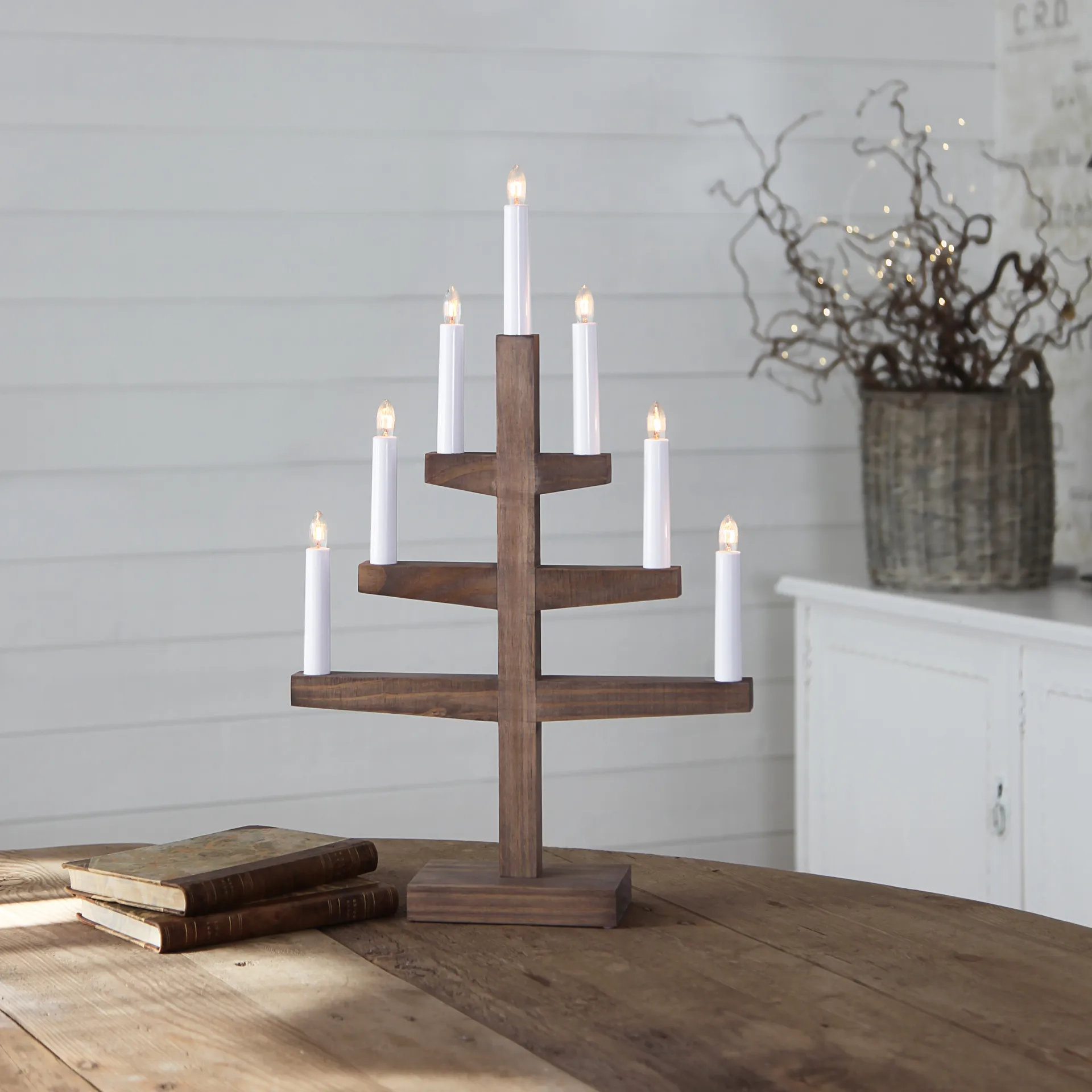 Trapp advent candle arch 54 cm, brown stained Star Trading