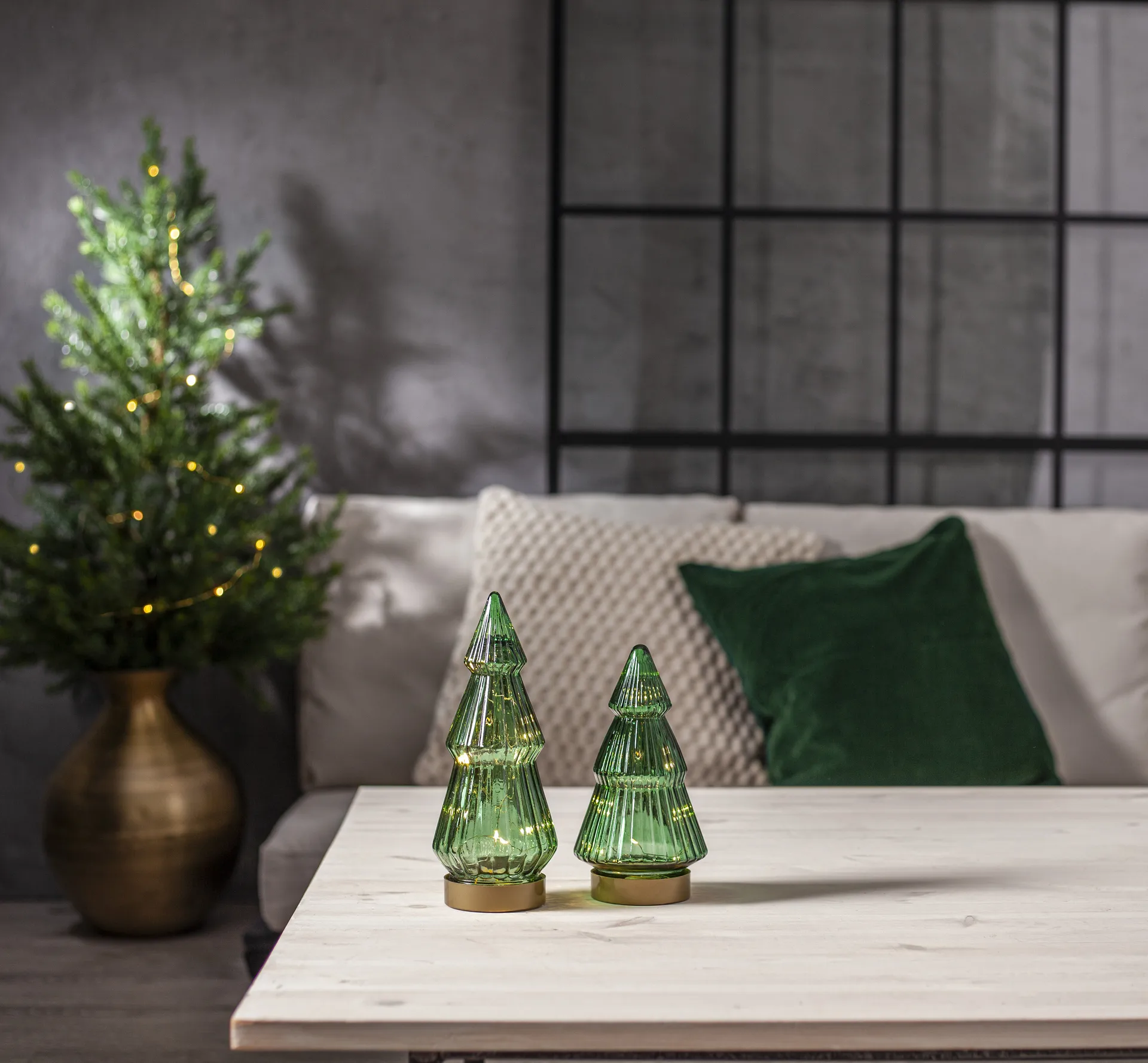 Verde glasdekoration LED 20 cm, Grön Star Trading