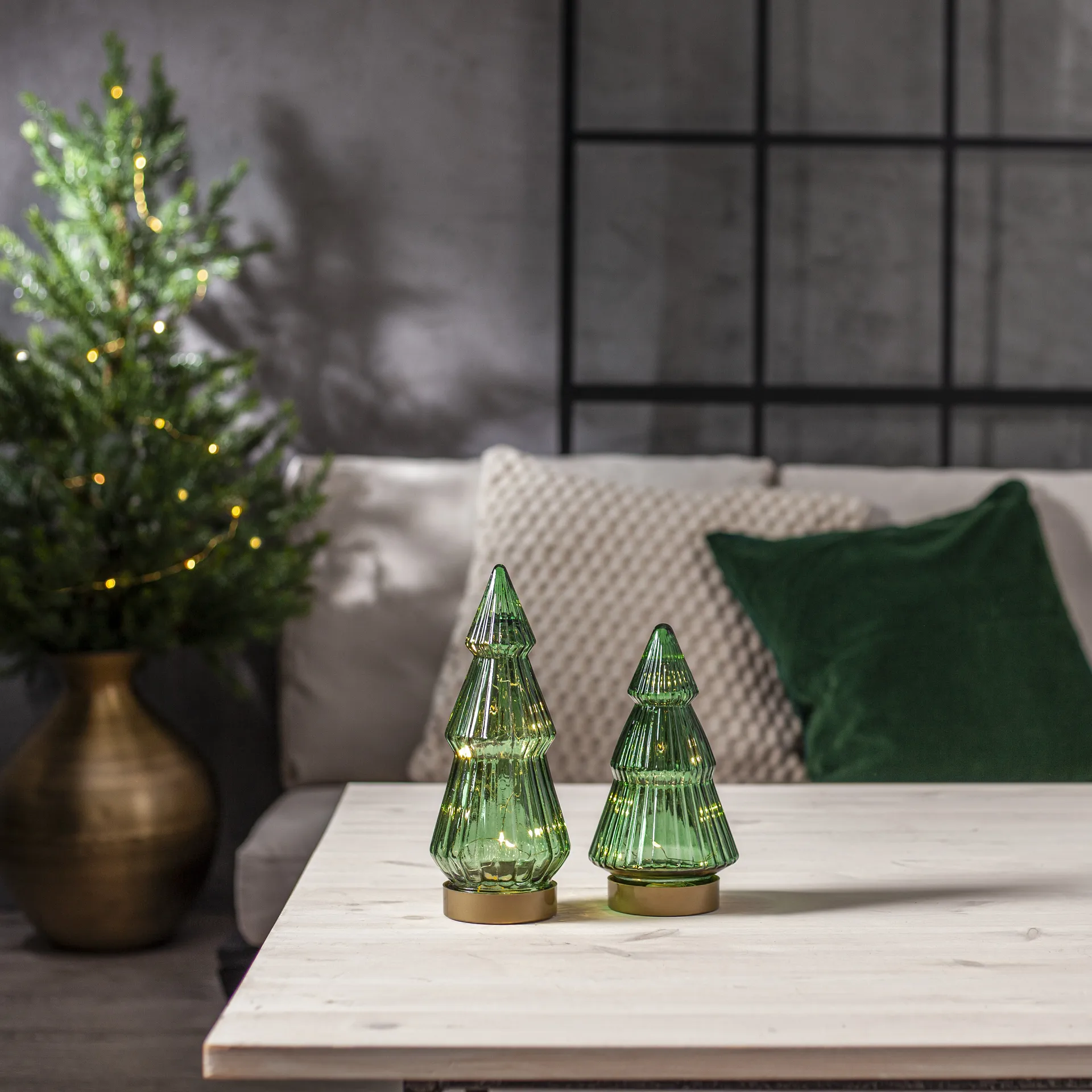 Verde glasdekoration LED 24 cm, Grön Star Trading