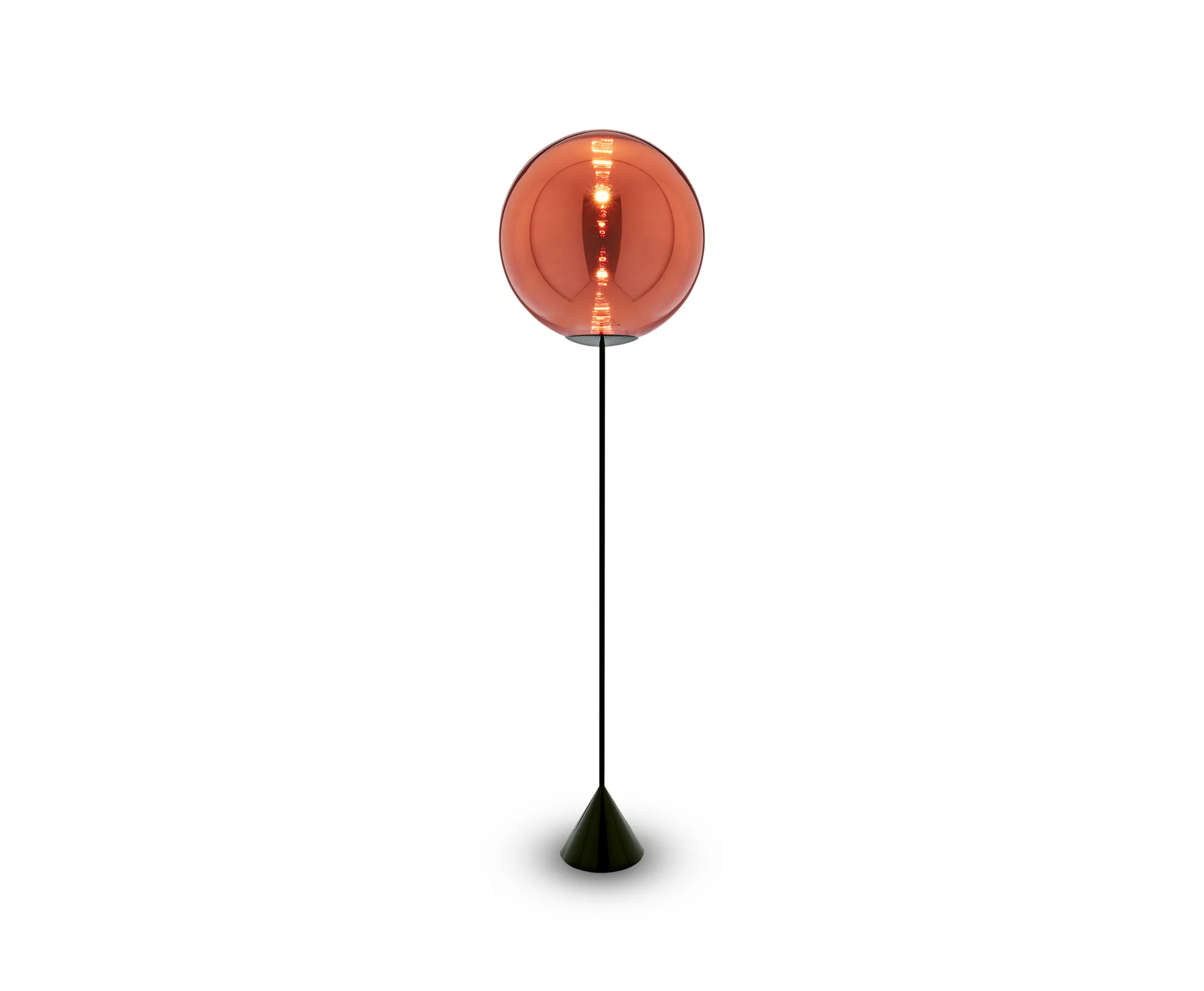 Globe Cone slim Stehleuchte LED 180 cm, Copper Tom Dixon