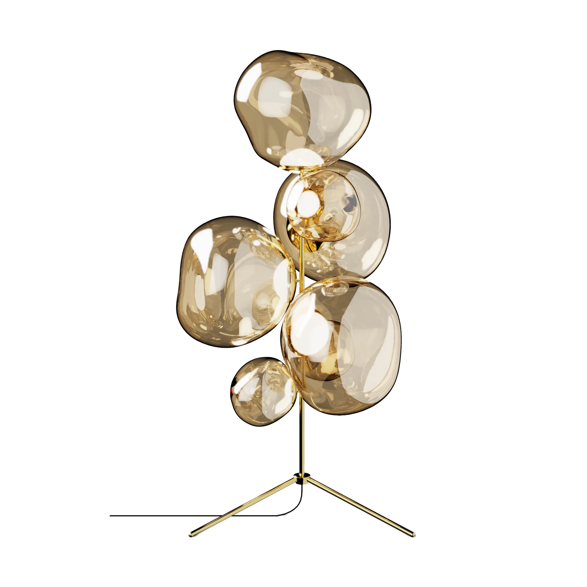 Melt Chandelier golvlampa LED 175 cm, Gold Tom Dixon