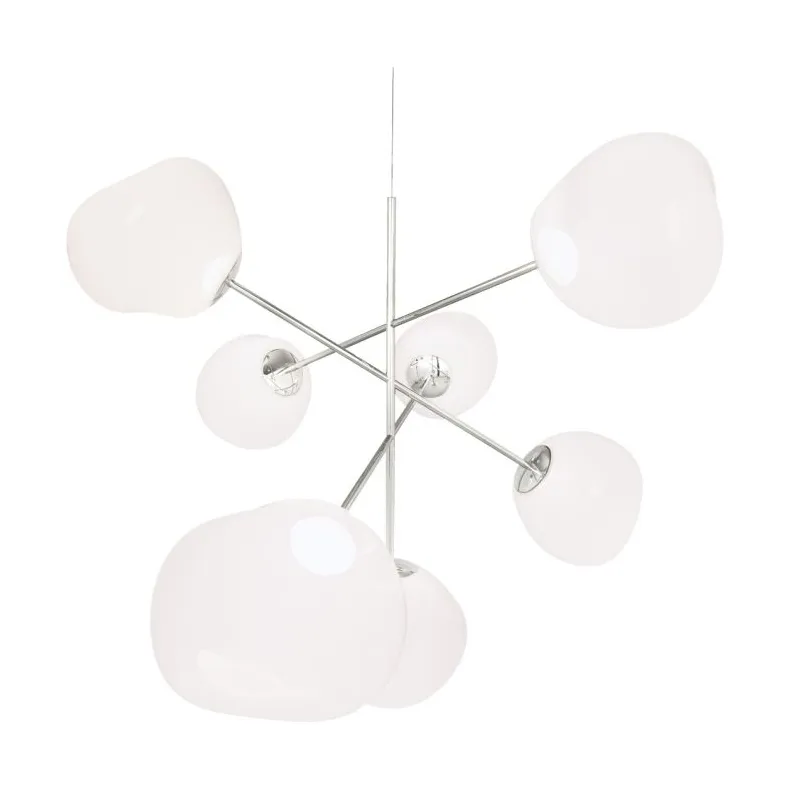 Tom Dixon Melt Chandelier large kronleuchter LED 196 cm Opal-silver