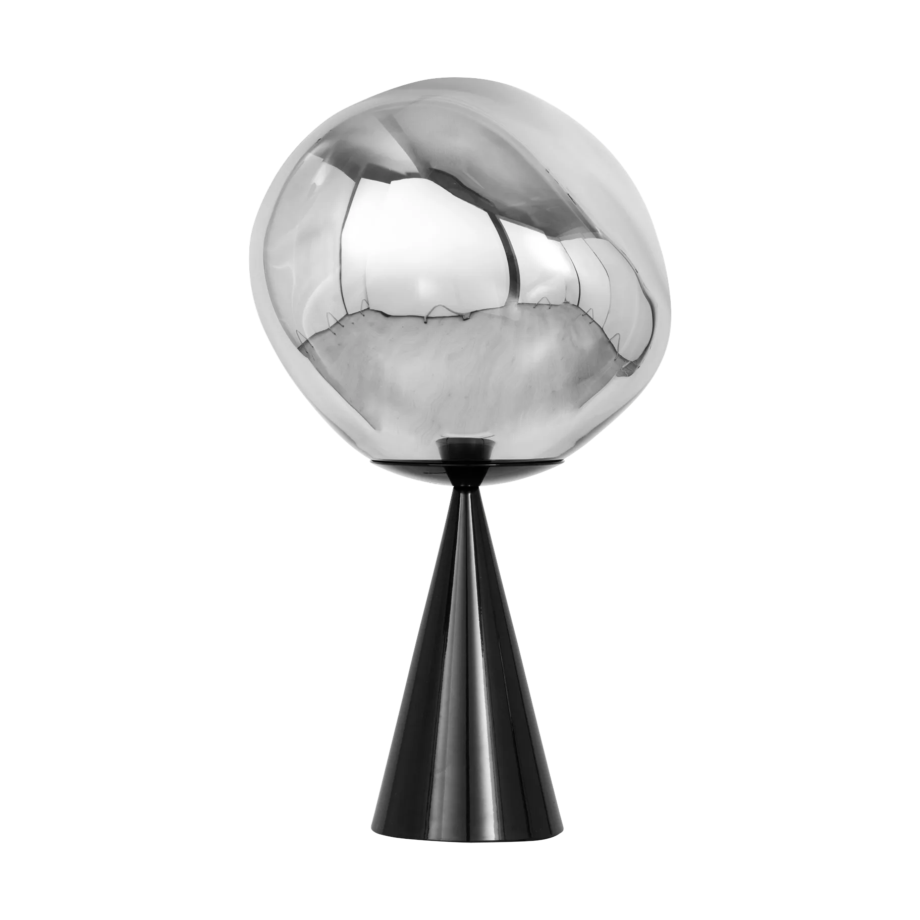 Melt Cone fat bordslampa LED 46,5 cm, Silver Tom Dixon