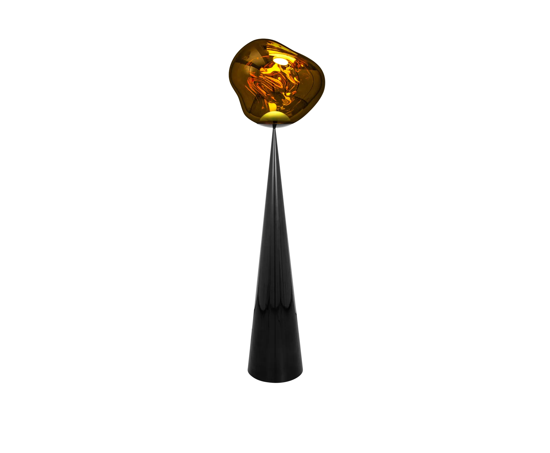 Melt Cone fat golvlampa LED 174,5 cm, Gold Tom Dixon