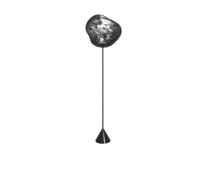 Melt Cone slim floor lamp LED 180 cm, Silver Tom Dixon