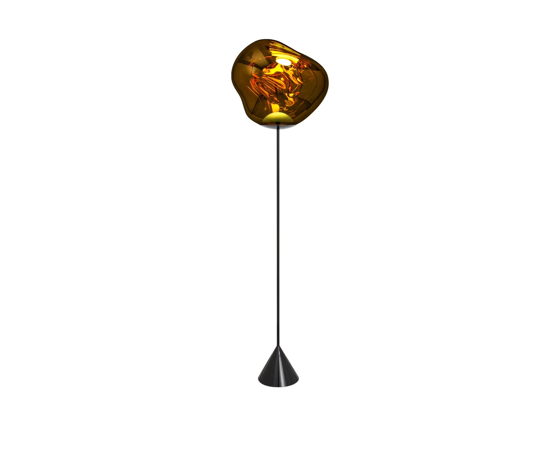Melt Cone slim golvlampa LED 180 cm, Gold Tom Dixon