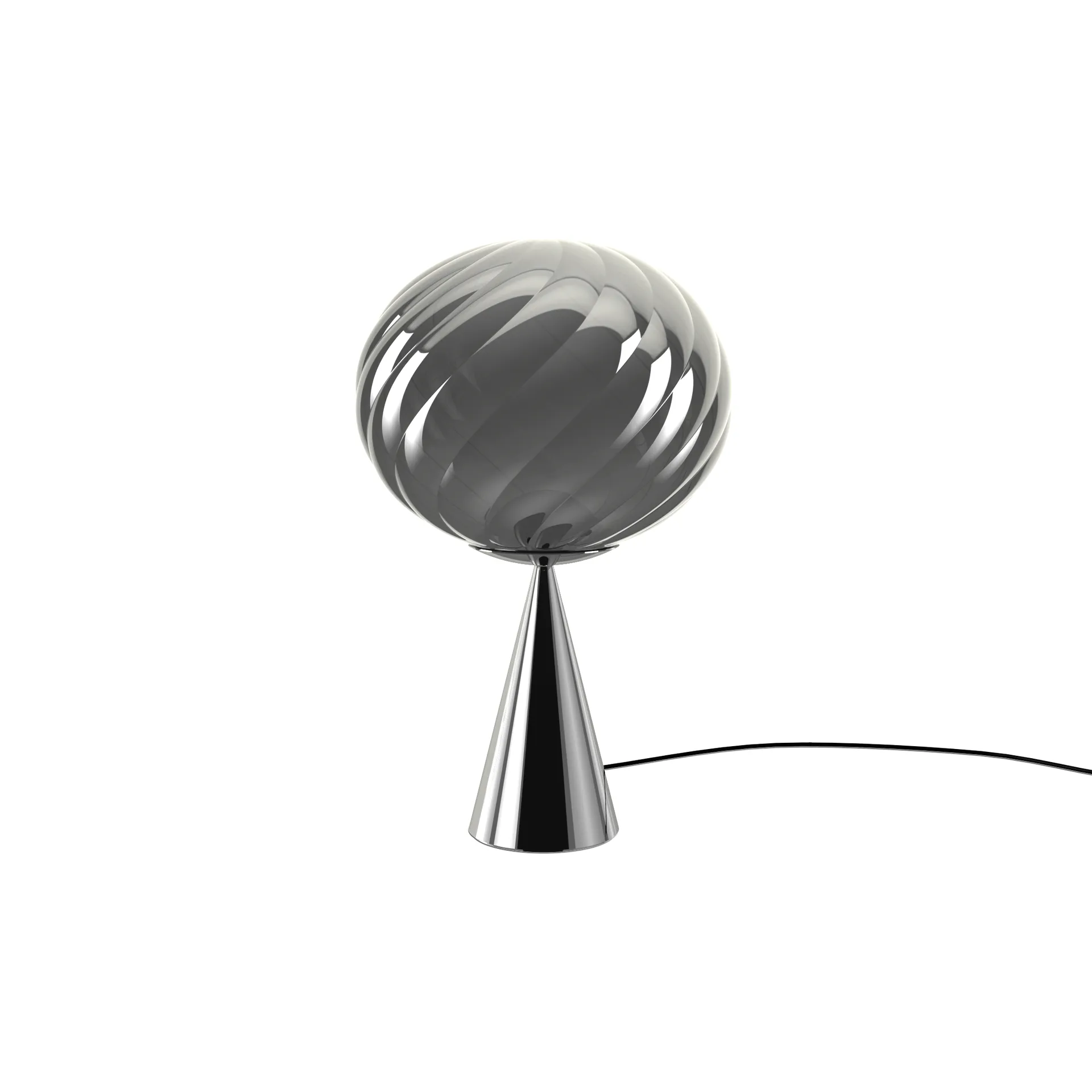 Whirl cone Tablett Tischleuchte, Silber Tom Dixon