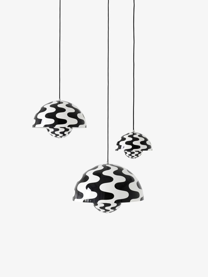 Flowerpot VP2 pendant lamp big, Black-white pattern &Tradition