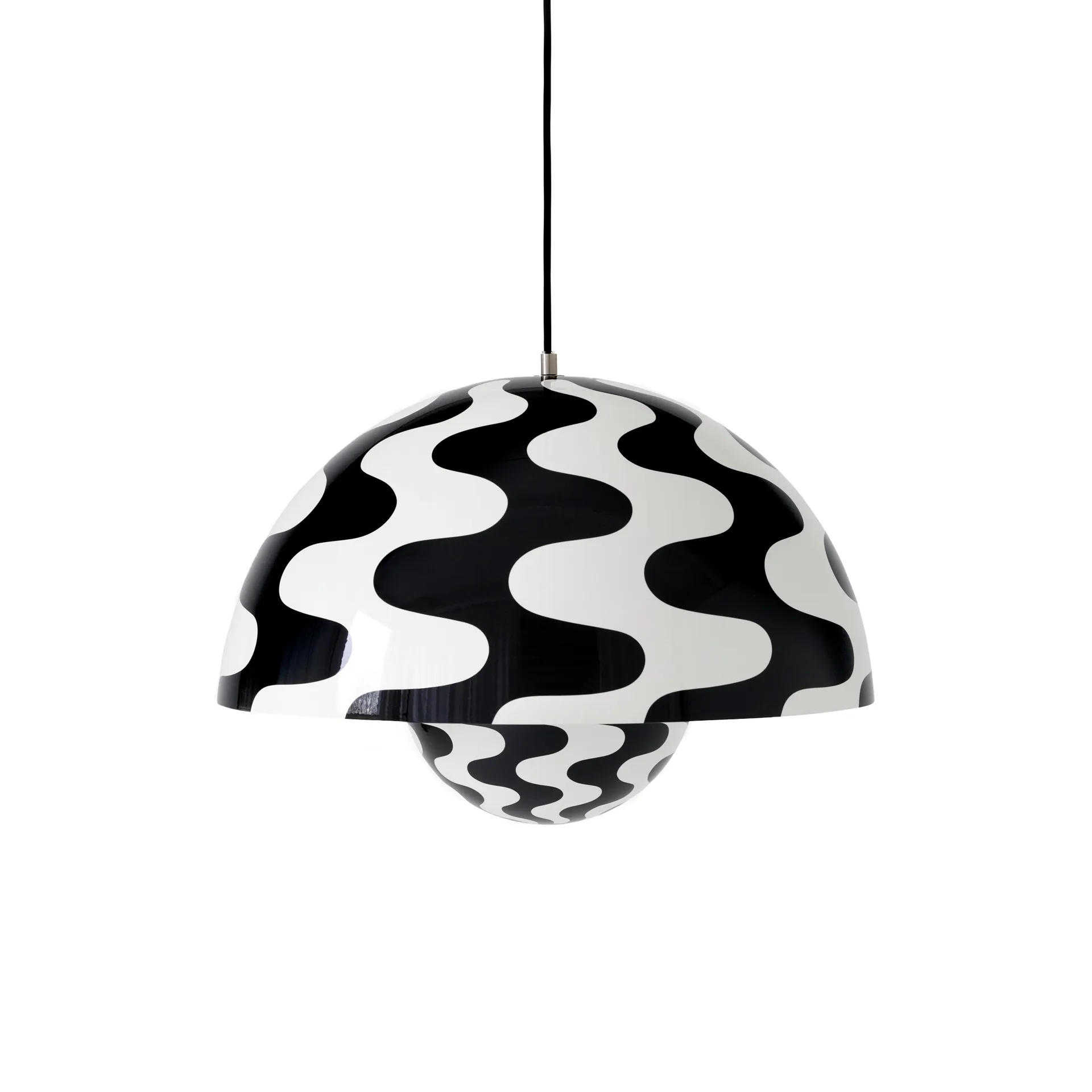 Flowerpot VP2 pendel stor, Black-white pattern &Tradition