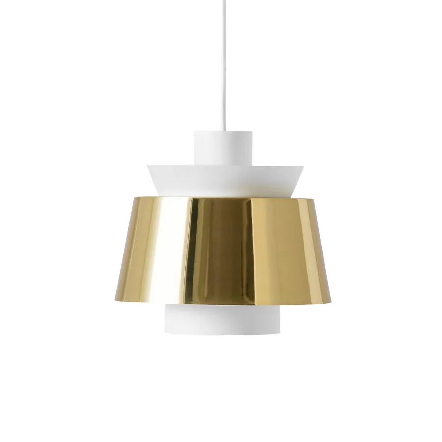 Utzon JU1 Pendelleuchte, Brass & Matt White &Tradition