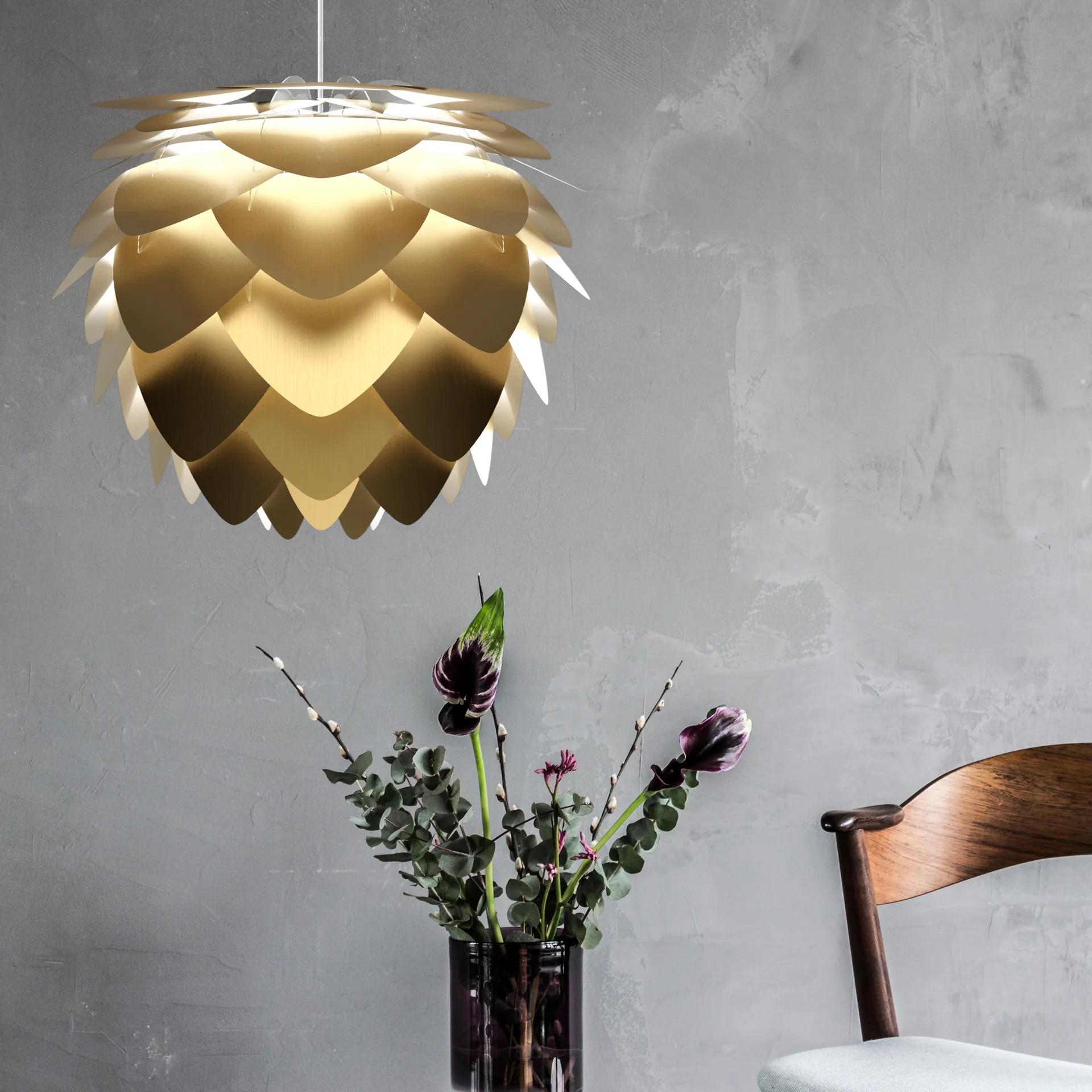Aluvia Leuchte Messing gebürstet, 59cm Umage