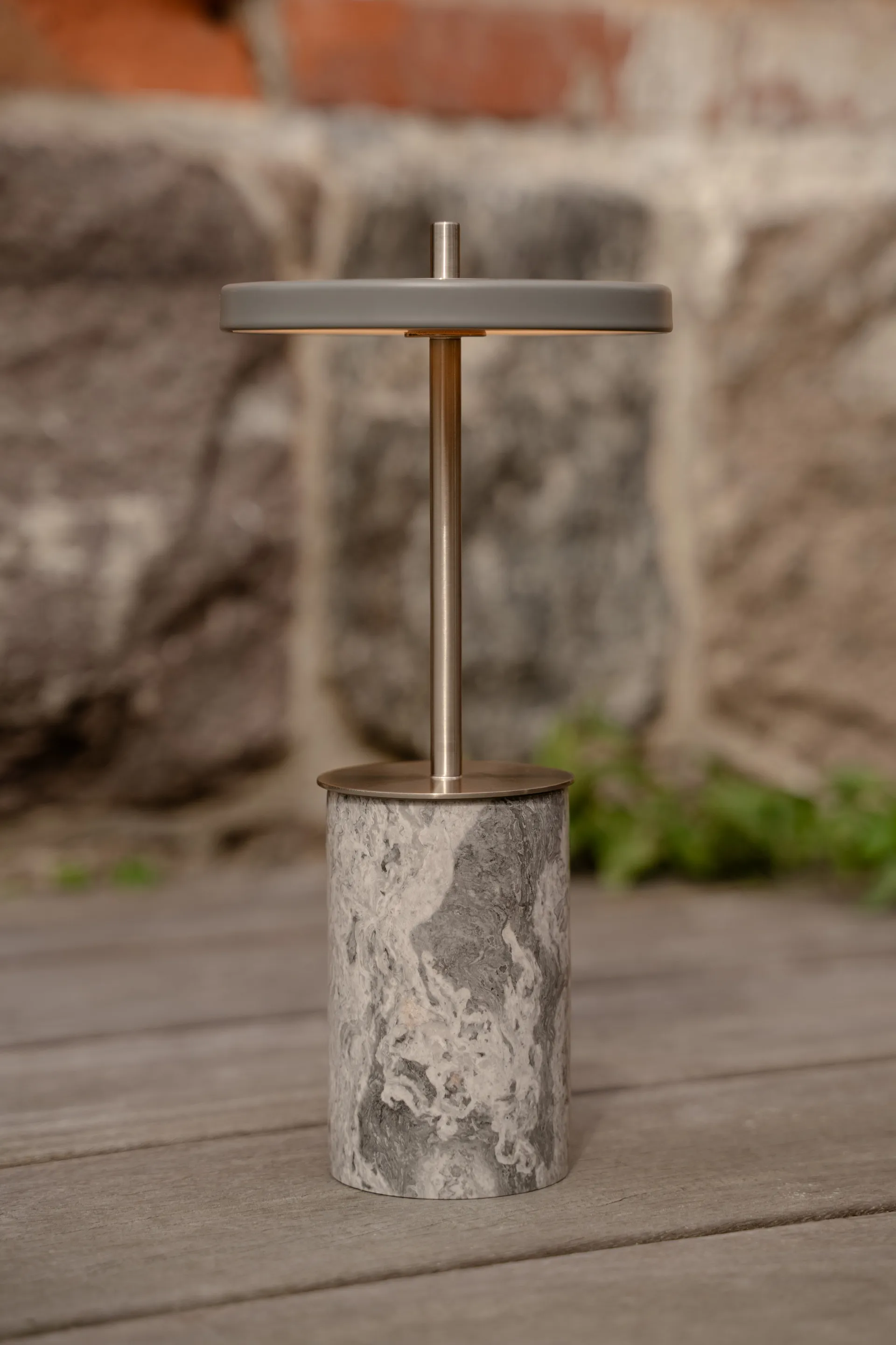 Asteria Move Mini Tischleuchte Ø12x25,5 cm, Grey Marble-steel Umage