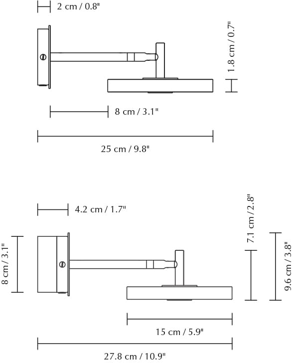 Asteria Wall short wall lamp, Nuance mist Umage