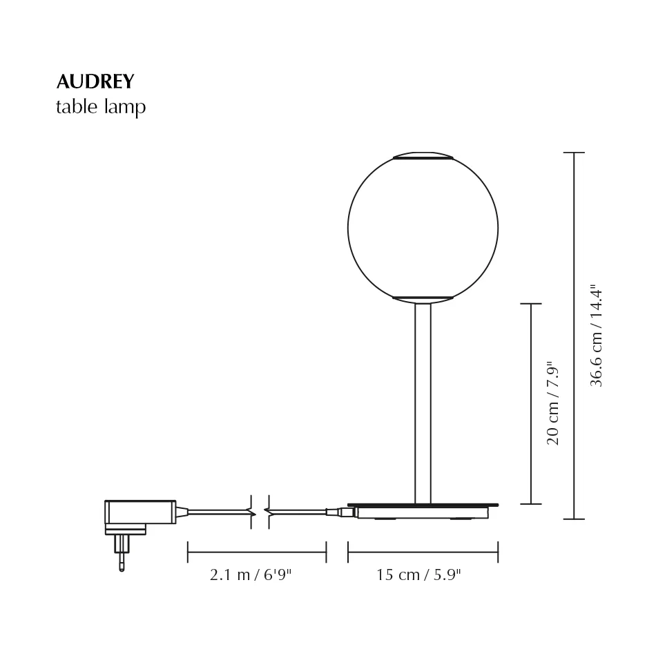 Audrey Table bordslampa, Steel Umage