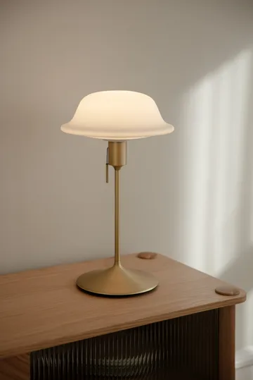 Butler bordslampa - Vit-Borstad mässing - Umage