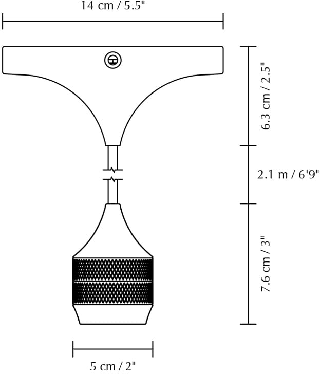 Cord Set Pro lamp suspension, Brushed steel Umage