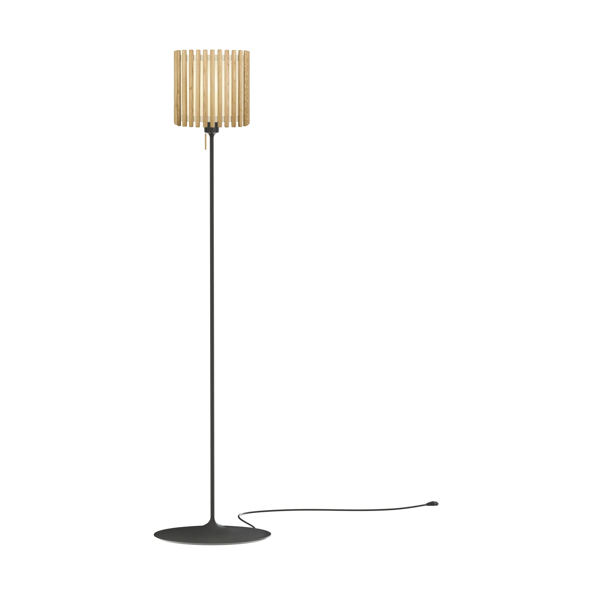 Komorebi floor lamp medium, Square oak-Black Umage