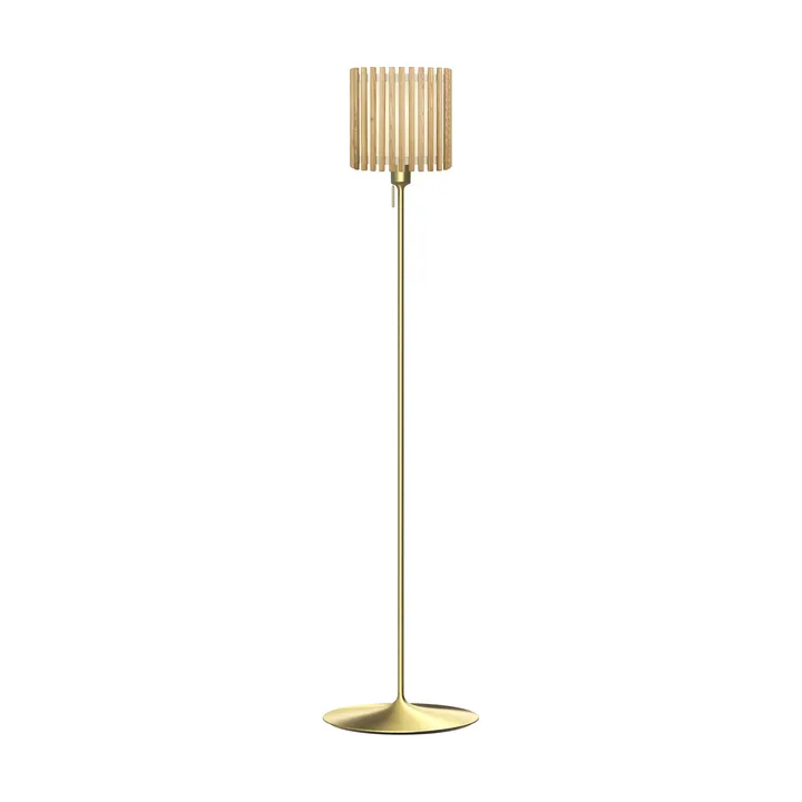 Komorebi floor lamp medium - Square oak-Brushed brass - Umage