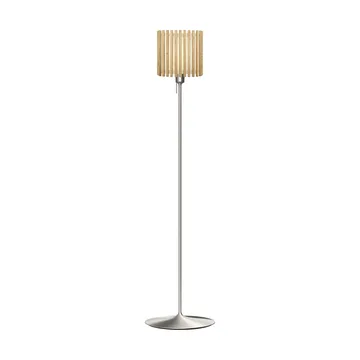 Komorebi floor lamp medium - Square oak-Brushed steel - Umage