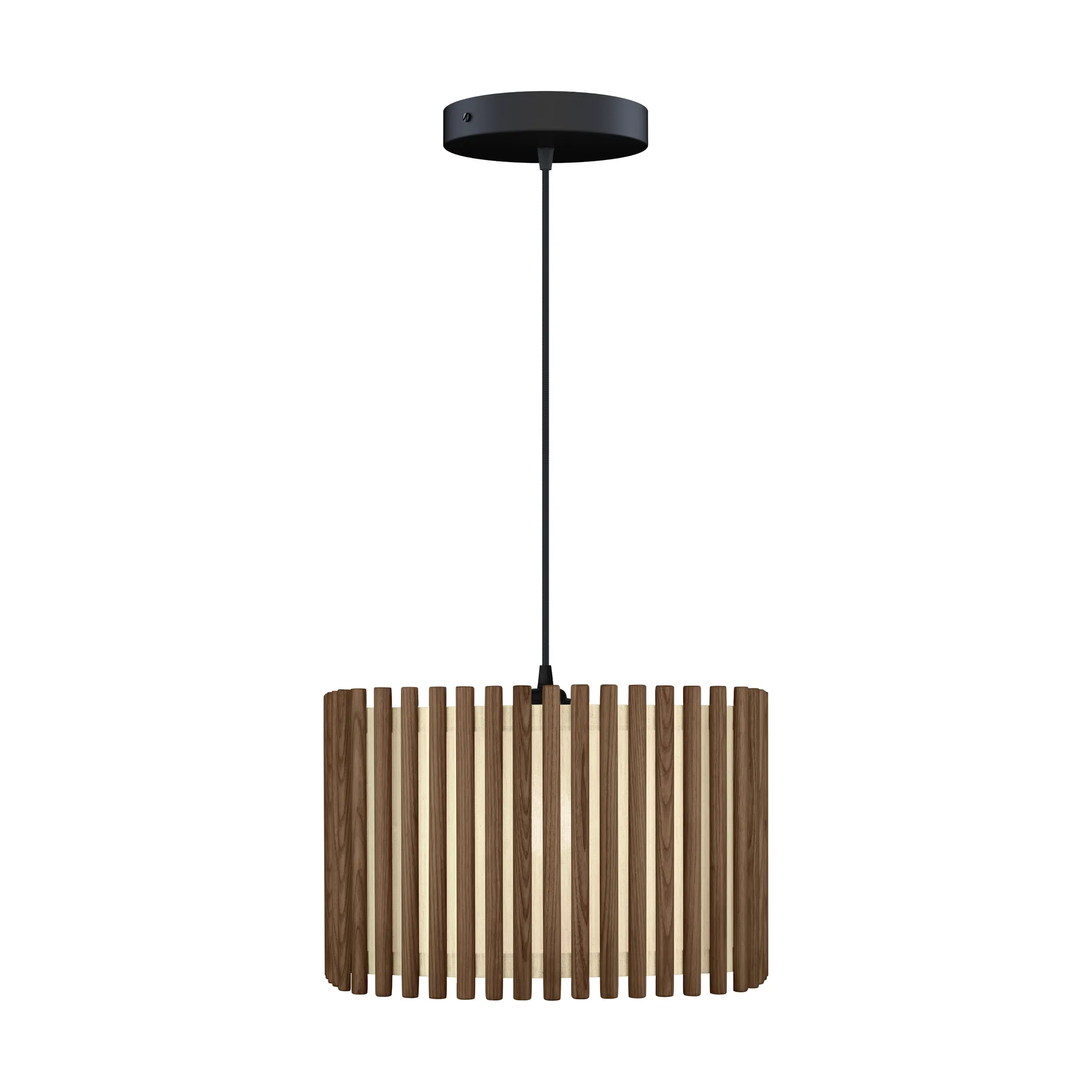 Komorebi pendant large, Square dark oak-Black Umage