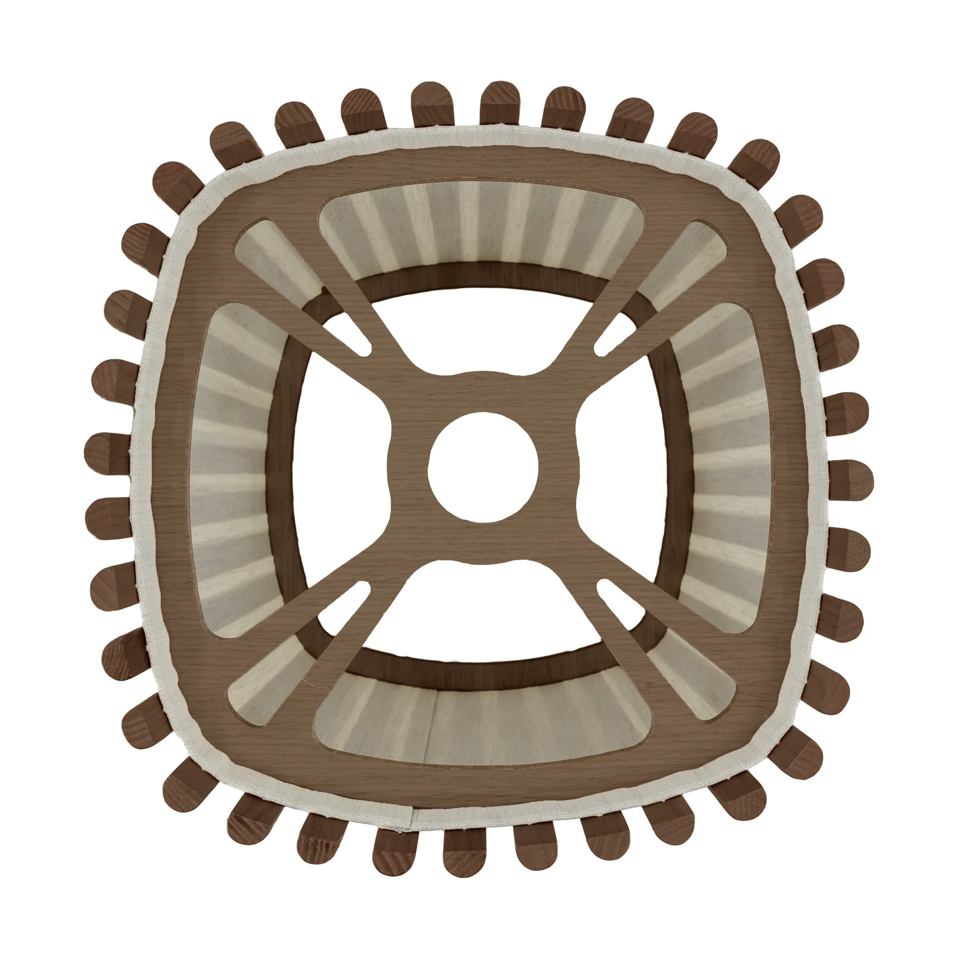 Komorebi pendant large, Square dark oak-Black Umage