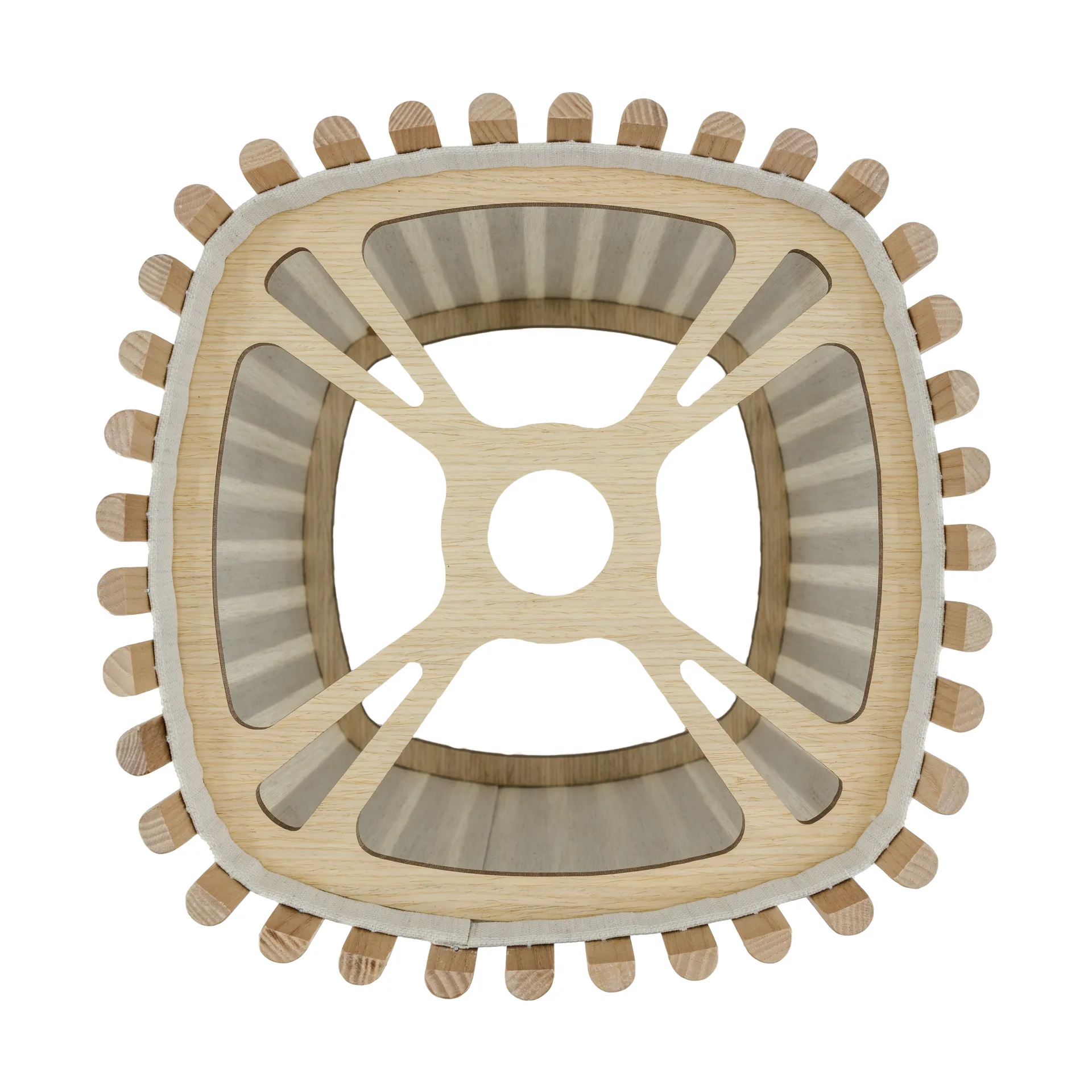 Komorebi Stehleuchte medium, Square oak-Eiche-Gebürsteter Stahl Umage