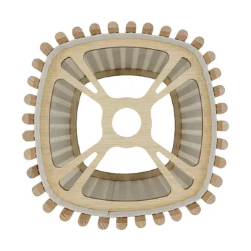 Komorebi Stehleuchte medium - Square oak-Eiche-Gebürsteter Stahl - Umage