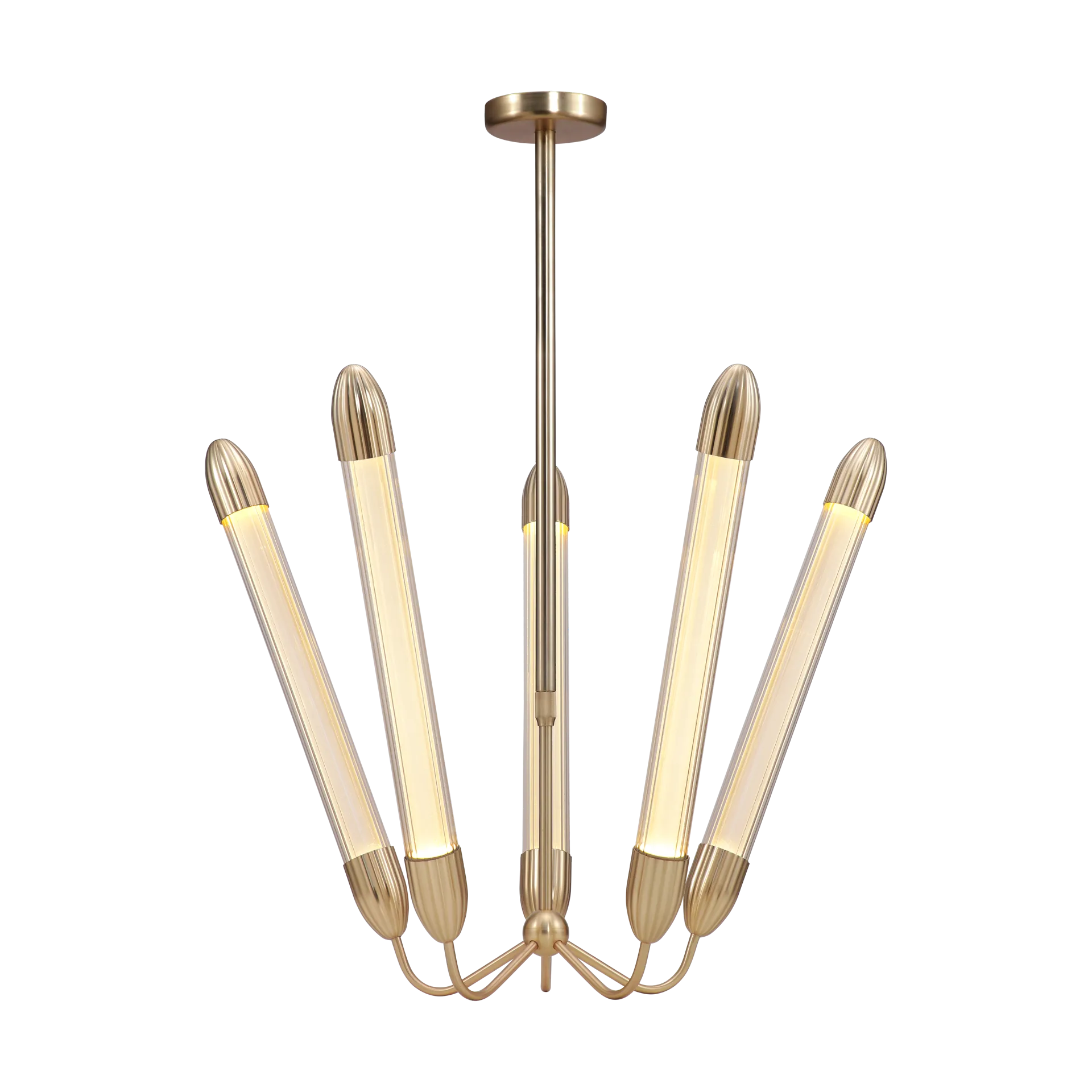 Lemon Squeeze Penta long ceiling lamp, Plated brass Umage