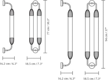 Lemon Squeeze Wall long vägglampa - Double plated brass - Umage