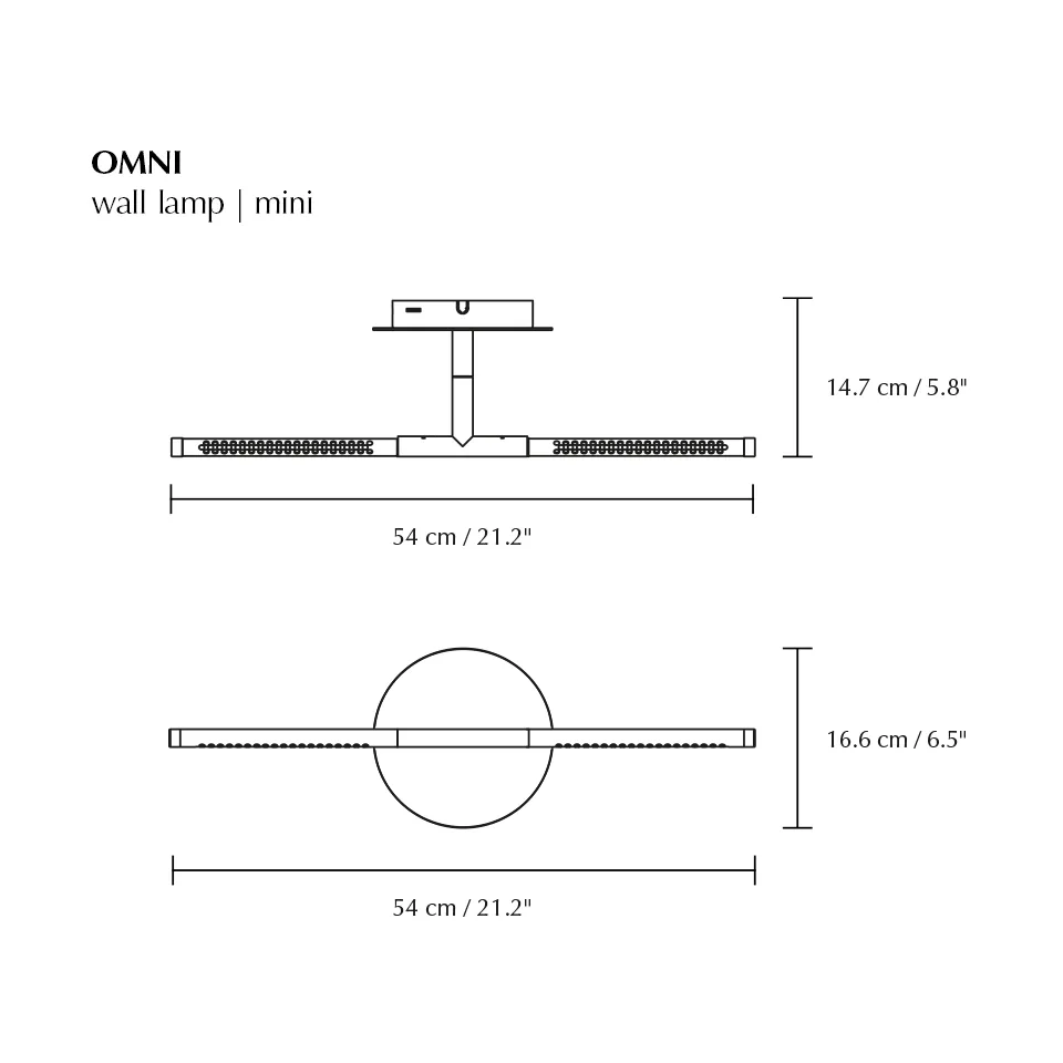Omni Wall Wandleuchte mini, Brushed steel Umage