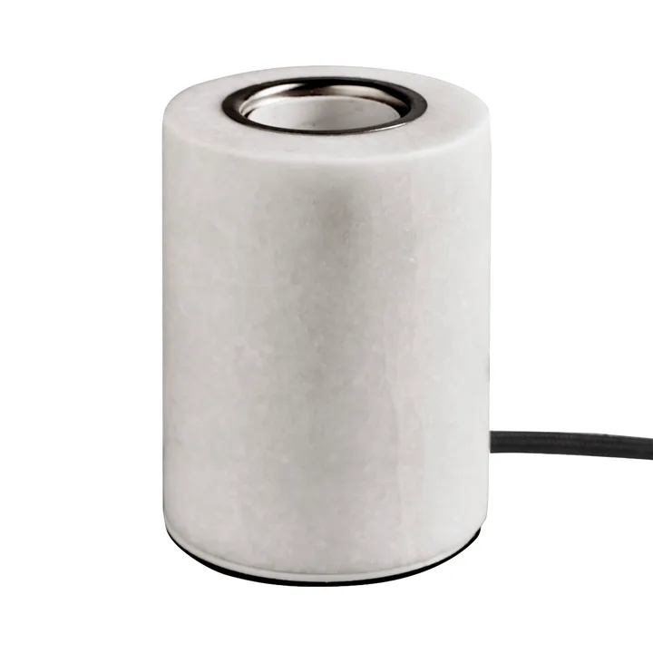 Marble lamp base - White silk matte, Ø8x10.5 cm - Unison