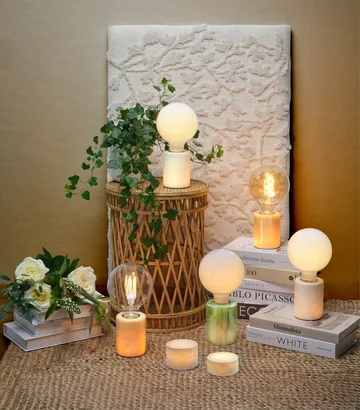 Marble lamp base - White silk matte, Ø8x10.5 cm - Unison