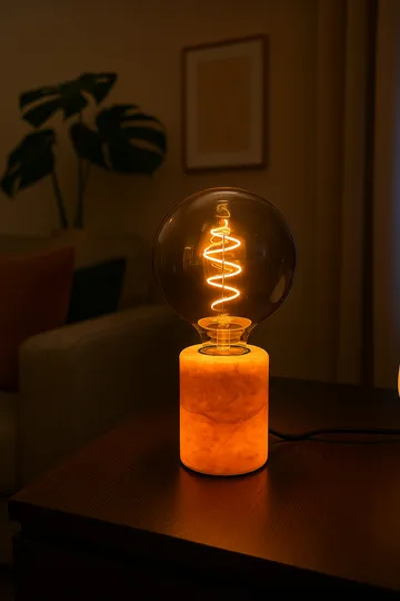 Marble lampfot - Beige blank, Ø8x10,5 cm - Unison