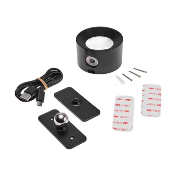 No Cable rechargeable wall lamp - Black, Ø8x4.5 cm - Unison