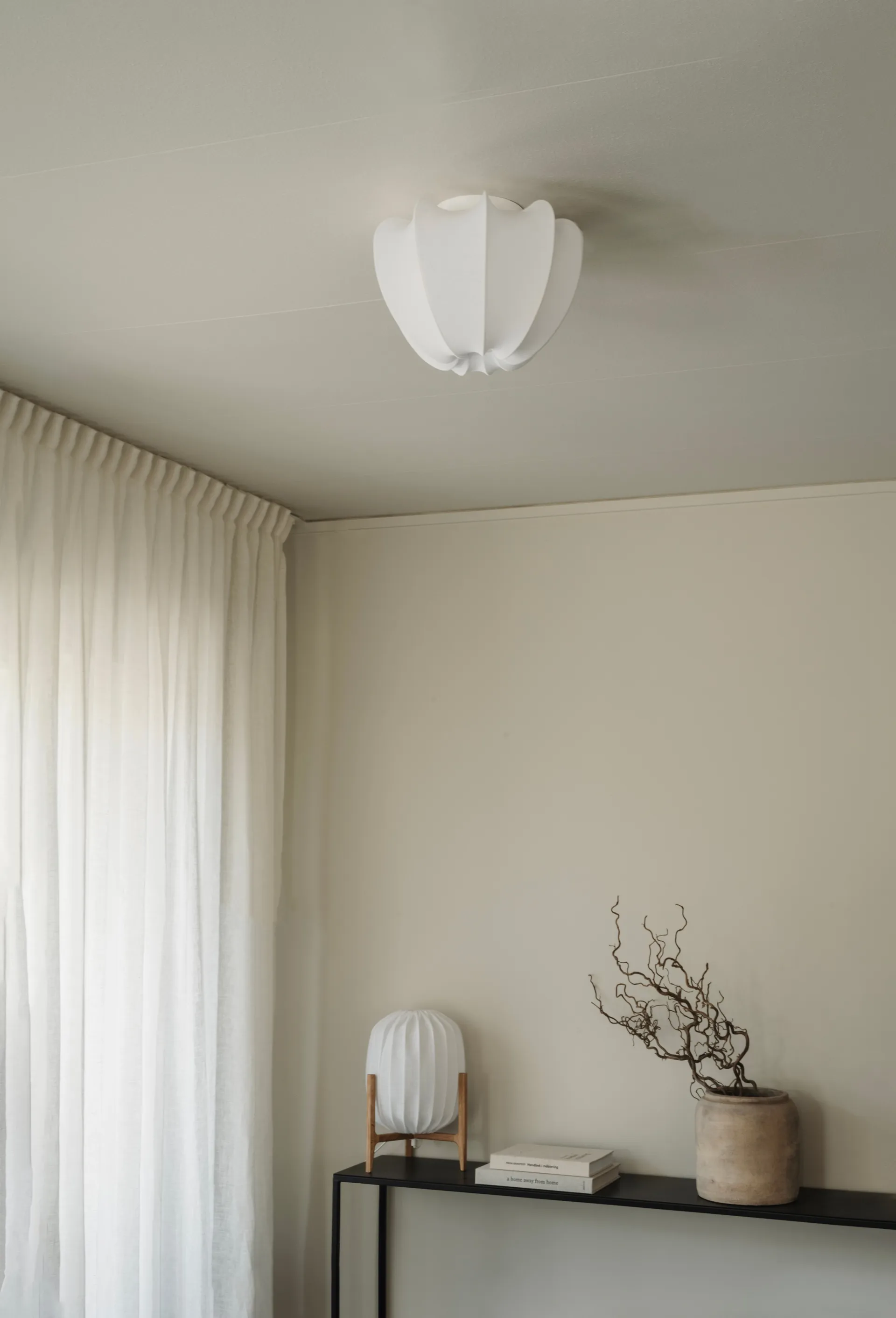 Anna plafond mini Ø30 cm, White cotton Watt & Veke
