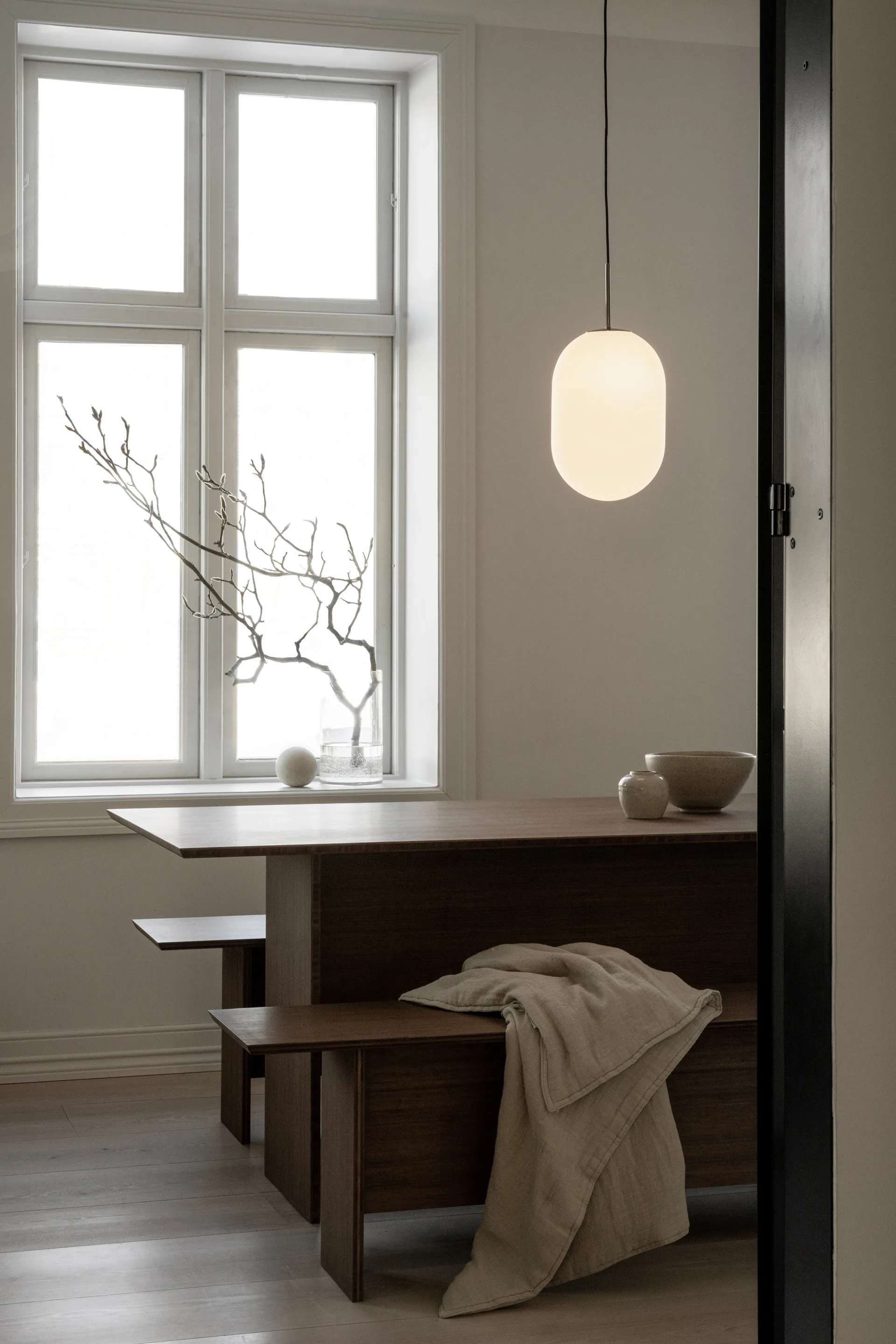 Noor pendant L Ø24 cm, White Watt & Veke