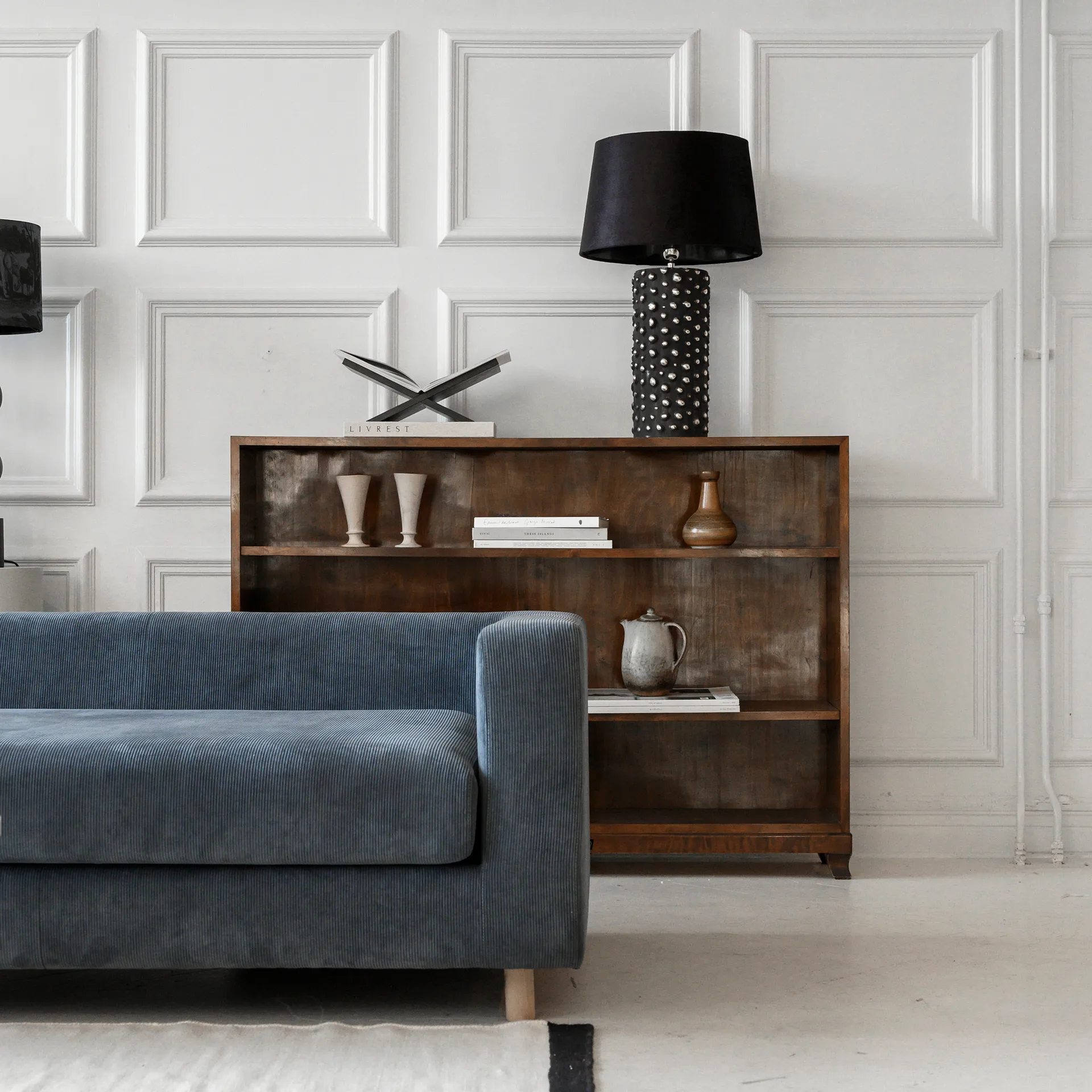 Peggy Lampenfuß 28cm, Schwarz-silber Watt & Veke